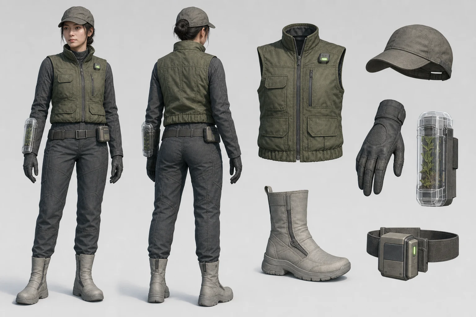 GPT Image 2 character sheet prompts result with an original science-fiction uniform sheet