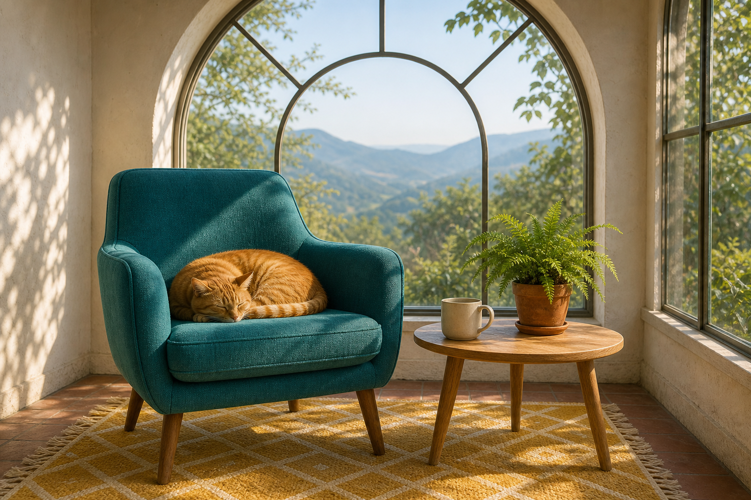 Owned synthetic sunroom input used for GPT Image 2 style transfer examples