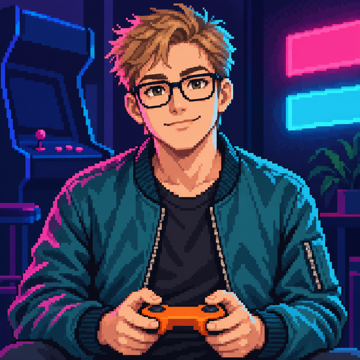 MBTI pixel art avatar: retro arcade quest avatar with one original fictional adult